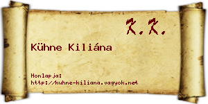 Kühne Kiliána névjegykártya